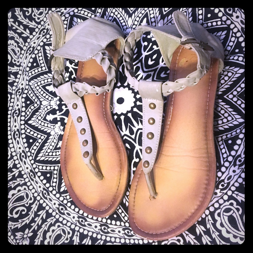 Size 7 faux soft leather sandals